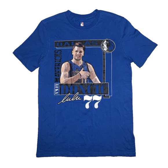 New Mens NBA Tee Dallas Maverick Luka Doncic Blue Sz Small Short Sleeve T-Shirt - Picture 1 of 6